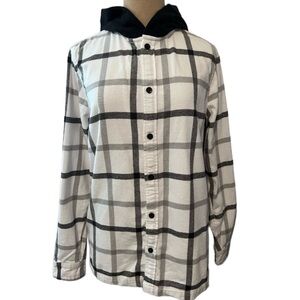 Hollister Plaid Hooded Shirt Jacket